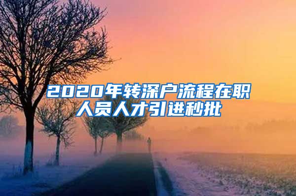 2020年转深户流程在职人员人才引进秒批