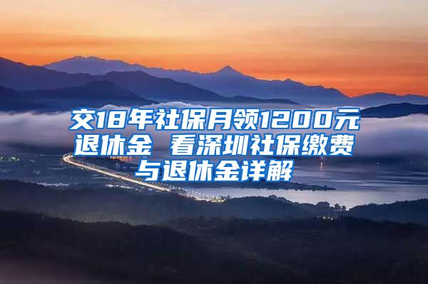 交18年社保月领1200元退休金 看深圳社保缴费与退休金详解