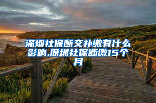 深圳社保断交补缴有什么影响,深圳社保断缴15个月