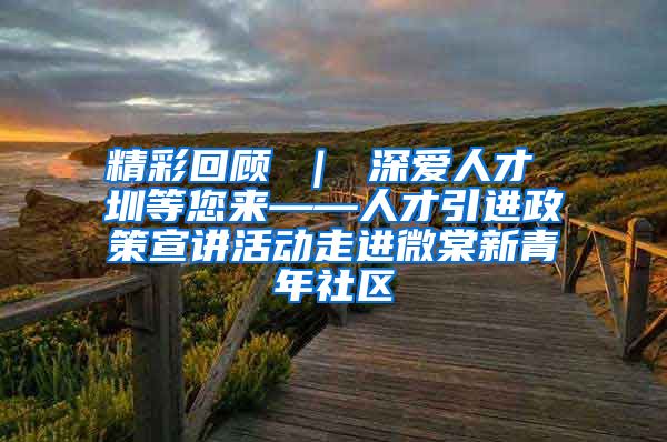 精彩回顾 ｜ 深爱人才 圳等您来——人才引进政策宣讲活动走进微棠新青年社区