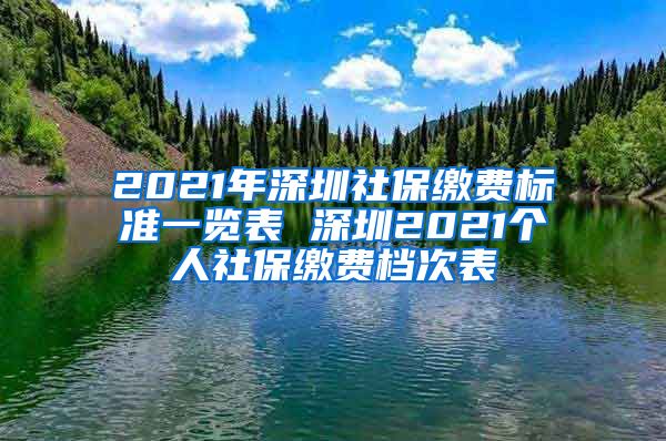 2021年深圳社保缴费标准一览表 深圳2021个人社保缴费档次表