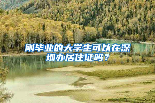 刚毕业的大学生可以在深圳办居住证吗？