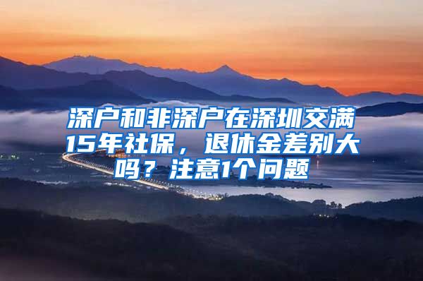 深户和非深户在深圳交满15年社保，退休金差别大吗？注意1个问题