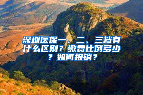 深圳医保一、二、三档有什么区别？缴费比例多少？如何报销？