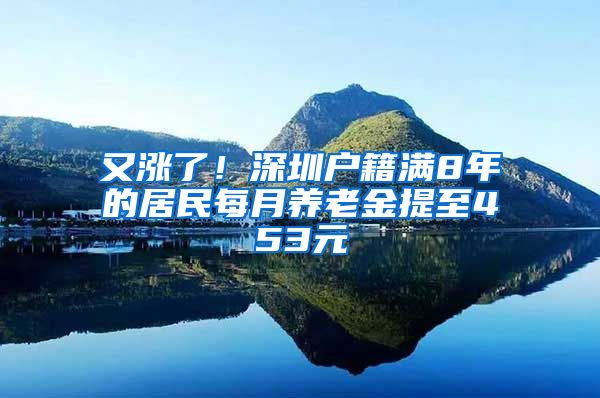 又涨了！深圳户籍满8年的居民每月养老金提至453元