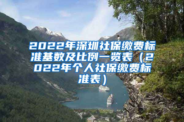 2022年深圳社保缴费标准基数及比例一览表（2022年个人社保缴费标准表）