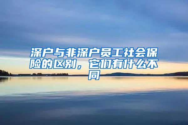 深户与非深户员工社会保险的区别，它们有什么不同