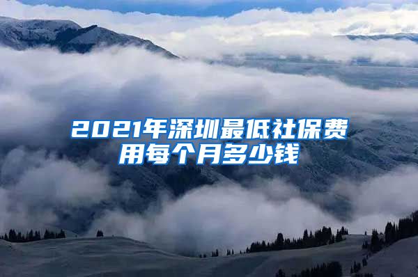 2021年深圳最低社保费用每个月多少钱