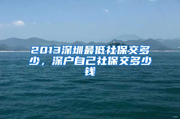 2013深圳最低社保交多少，深户自己社保交多少钱