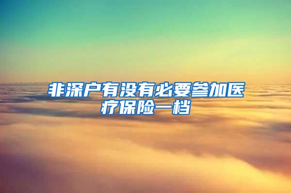 非深户有没有必要参加医疗保险一档