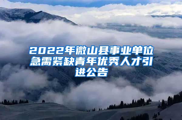 2022年微山县事业单位急需紧缺青年优秀人才引进公告