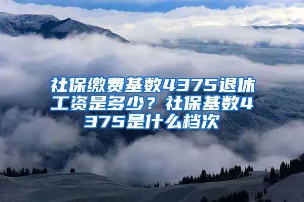 社保缴费基数4375退休工资是多少？社保基数4375是什么档次