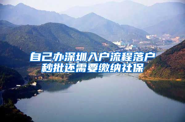 自己办深圳入户流程落户秒批还需要缴纳社保