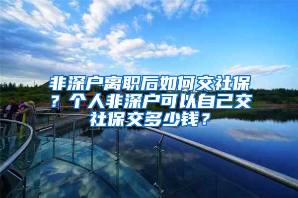 非深户离职后如何交社保？个人非深户可以自己交社保交多少钱？