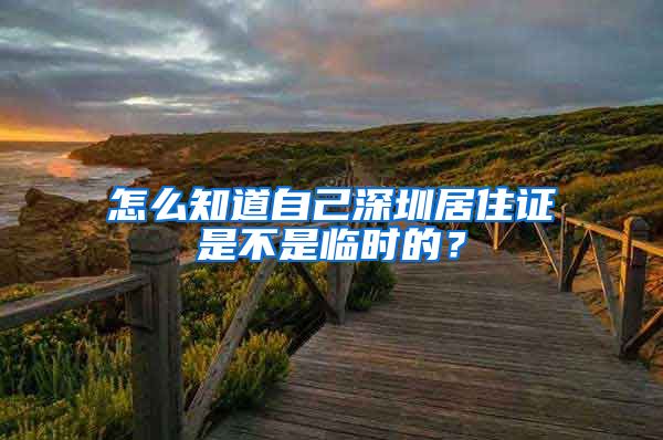 怎么知道自己深圳居住证是不是临时的？