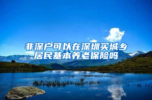 非深户可以在深圳买城乡居民基本养老保险吗