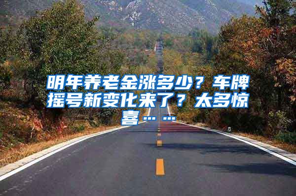 明年养老金涨多少？车牌摇号新变化来了？太多惊喜……