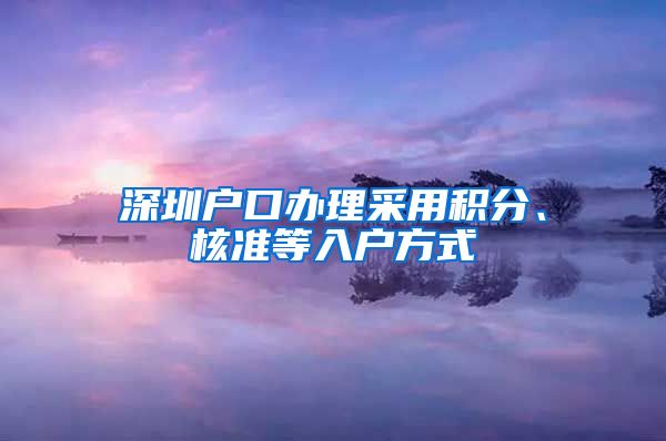 深圳户口办理采用积分、核准等入户方式