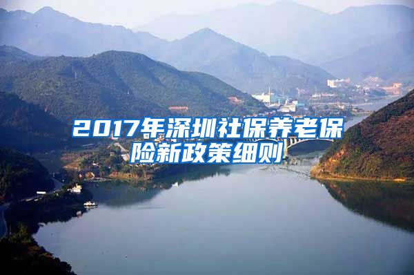 2017年深圳社保养老保险新政策细则