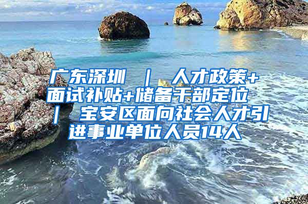 广东深圳 ｜ 人才政策+面试补贴+储备干部定位 ｜ 宝安区面向社会人才引进事业单位人员14人