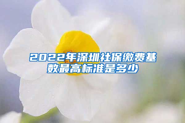 2022年深圳社保缴费基数最高标准是多少