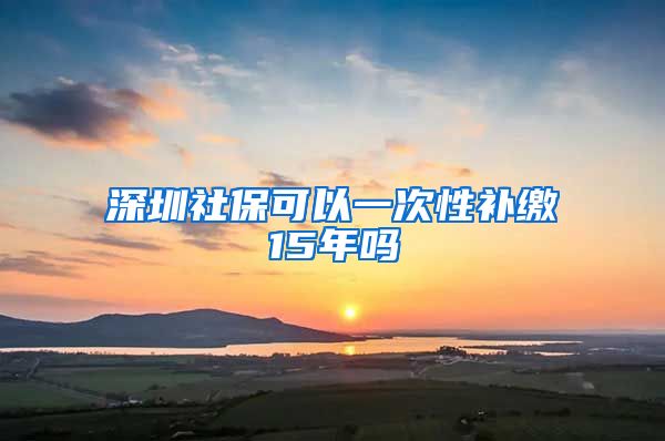 深圳社保可以一次性补缴15年吗