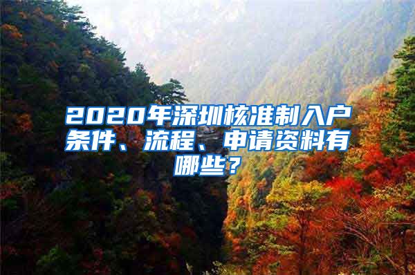 2020年深圳核准制入户条件、流程、申请资料有哪些？