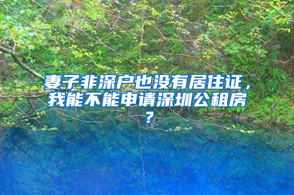 妻子非深户也没有居住证，我能不能申请深圳公租房？