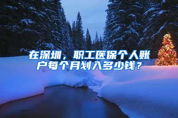 在深圳，职工医保个人账户每个月划入多少钱？