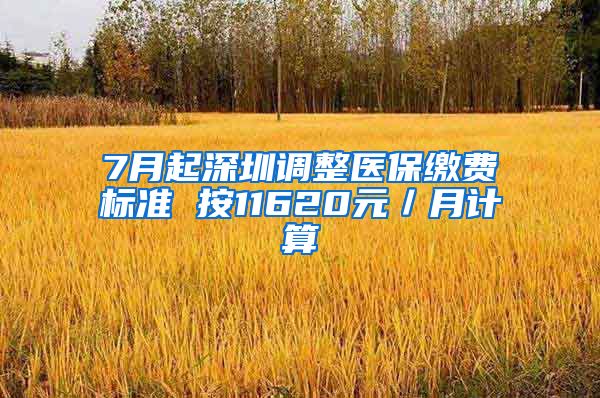 7月起深圳调整医保缴费标准 按11620元／月计算