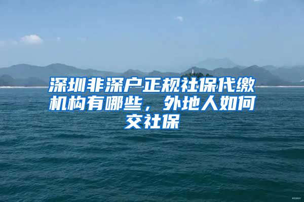 深圳非深户正规社保代缴机构有哪些，外地人如何交社保