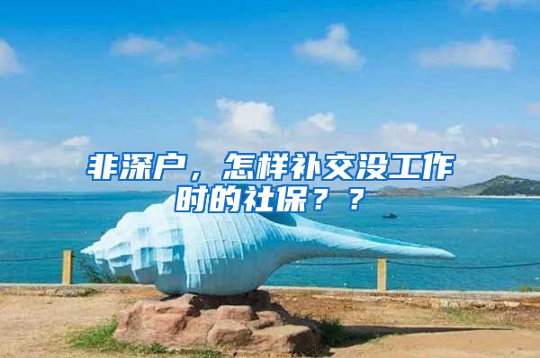 非深户，怎样补交没工作时的社保？？