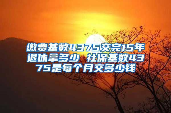 缴费基数4375交完15年退休拿多少 社保基数4375是每个月交多少钱