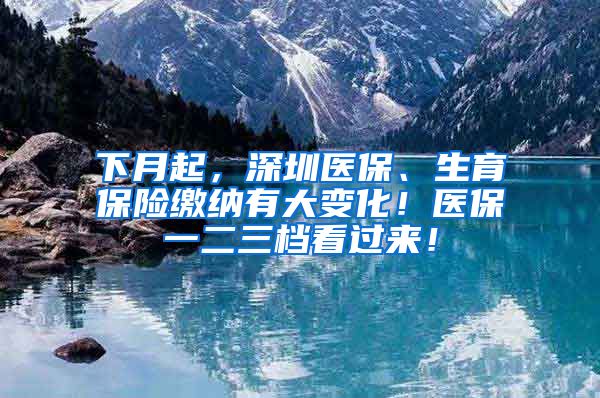 下月起，深圳医保、生育保险缴纳有大变化！医保一二三档看过来！