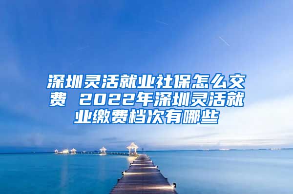 深圳灵活就业社保怎么交费 2022年深圳灵活就业缴费档次有哪些