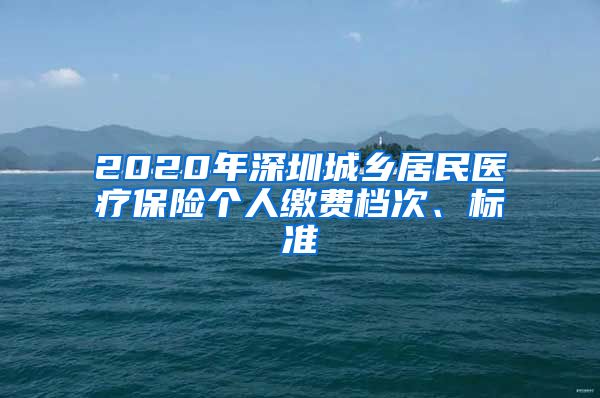 2020年深圳城乡居民医疗保险个人缴费档次、标准