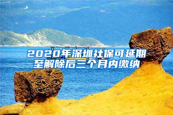 2020年深圳社保可延期至解除后三个月内缴纳