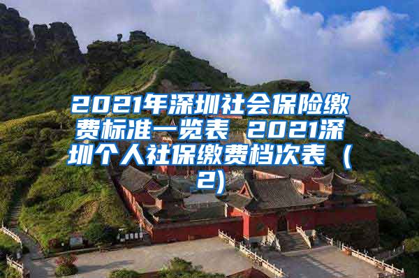 2021年深圳社会保险缴费标准一览表 2021深圳个人社保缴费档次表 (2)