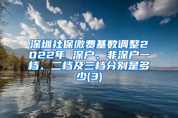 深圳社保缴费基数调整2022年 深户、非深户一档、二档及三档分别是多少(3)