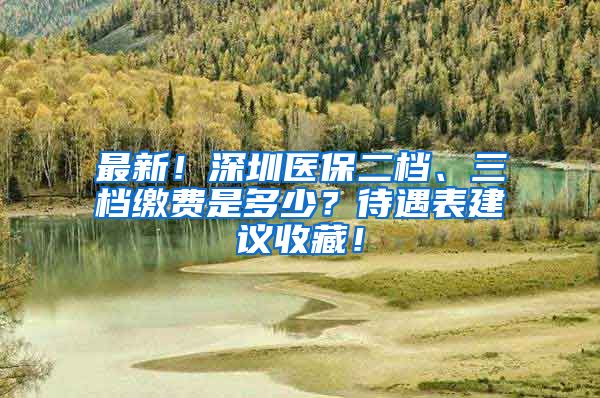 最新！深圳医保二档、三档缴费是多少？待遇表建议收藏！