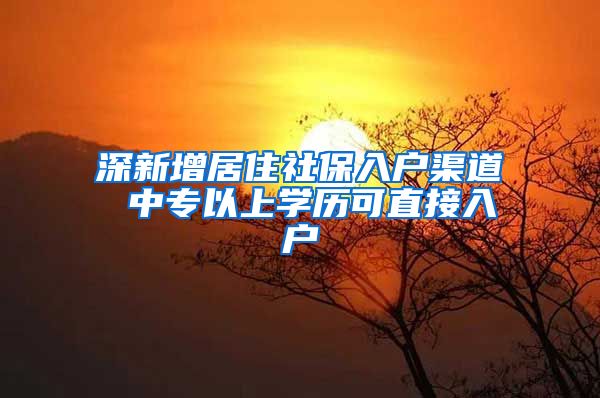 深新增居住社保入户渠道 中专以上学历可直接入户