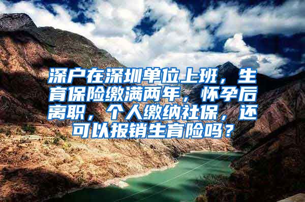 深户在深圳单位上班，生育保险缴满两年，怀孕后离职，个人缴纳社保，还可以报销生育险吗？