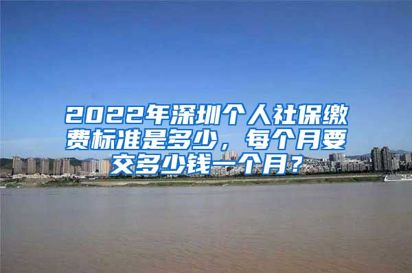 2022年深圳个人社保缴费标准是多少，每个月要交多少钱一个月？