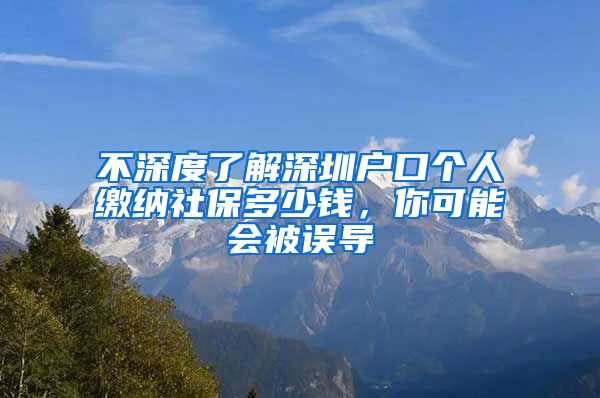 不深度了解深圳户口个人缴纳社保多少钱，你可能会被误导