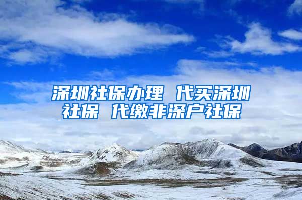 深圳社保办理 代买深圳社保 代缴非深户社保