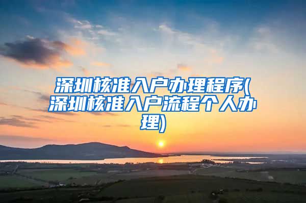 深圳核准入户办理程序(深圳核准入户流程个人办理)