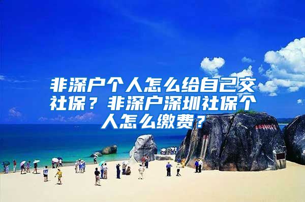 非深户个人怎么给自己交社保？非深户深圳社保个人怎么缴费？