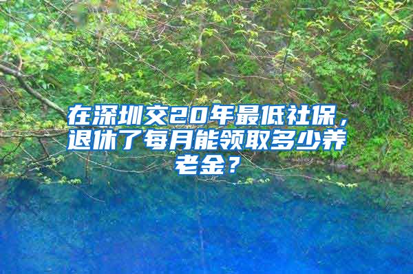 在深圳交20年最低社保，退休了每月能领取多少养老金？