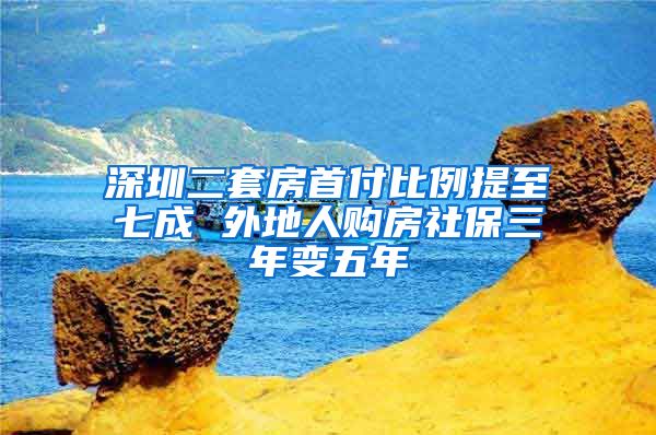 深圳二套房首付比例提至七成 外地人购房社保三年变五年