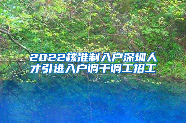 2022核准制入户深圳人才引进入户调干调工招工